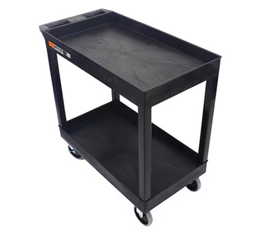 Impact® Two Shelf Utility Cart, 32"x18", Black, 1/Case (IMP7002IP)