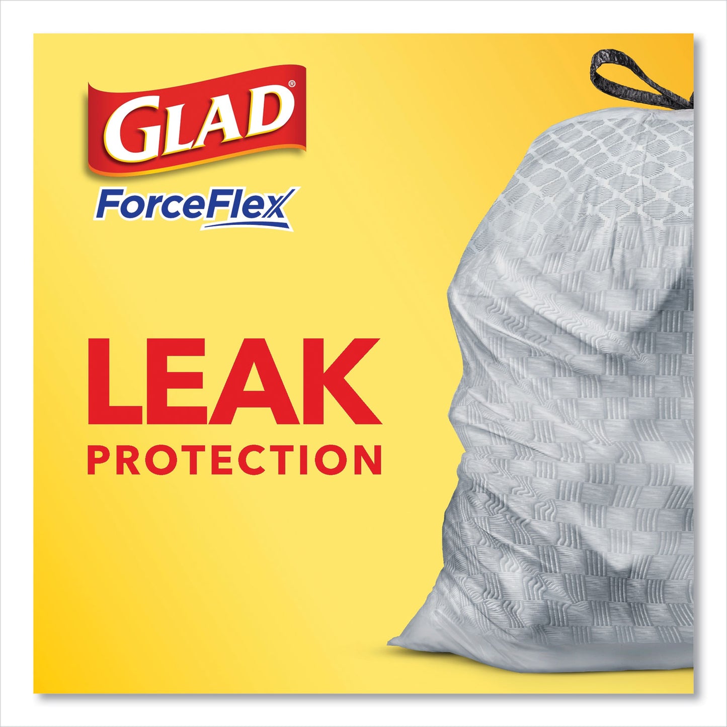 Glad® ForceFlex Kitchen Drawstring Trash Bags, 13 gal, 23.75" x 25.4", White, 120/Box (CLO79158)