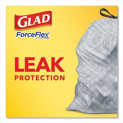 Glad® ForceFlex Kitchen Drawstring Trash Bags, 13 gal, 23.75" x 25.4", White, 120/Box (CLO79158)