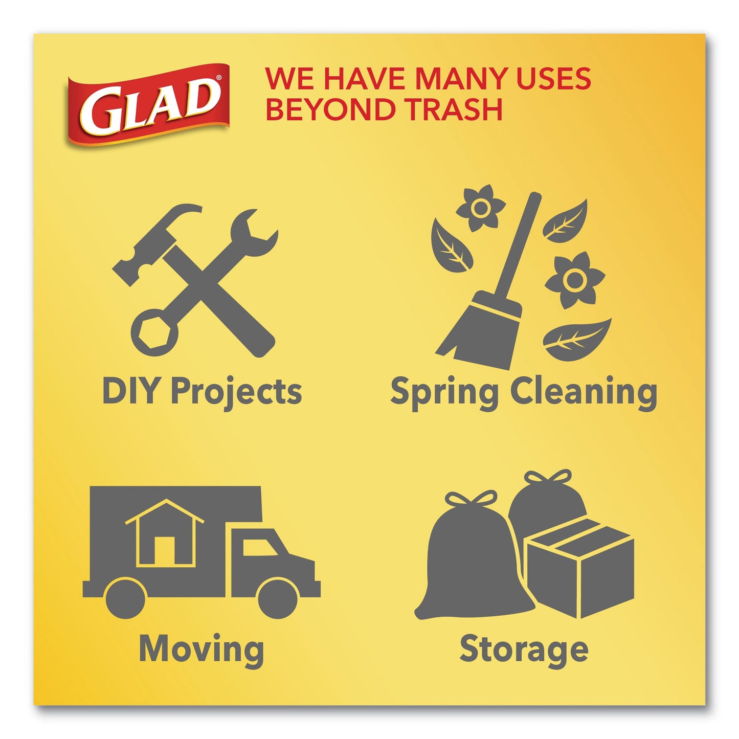 Glad® ForceFlex Kitchen Drawstring Trash Bags, 13 gal, 23.75" x 25.4", White, 120/Box (CLO79158)