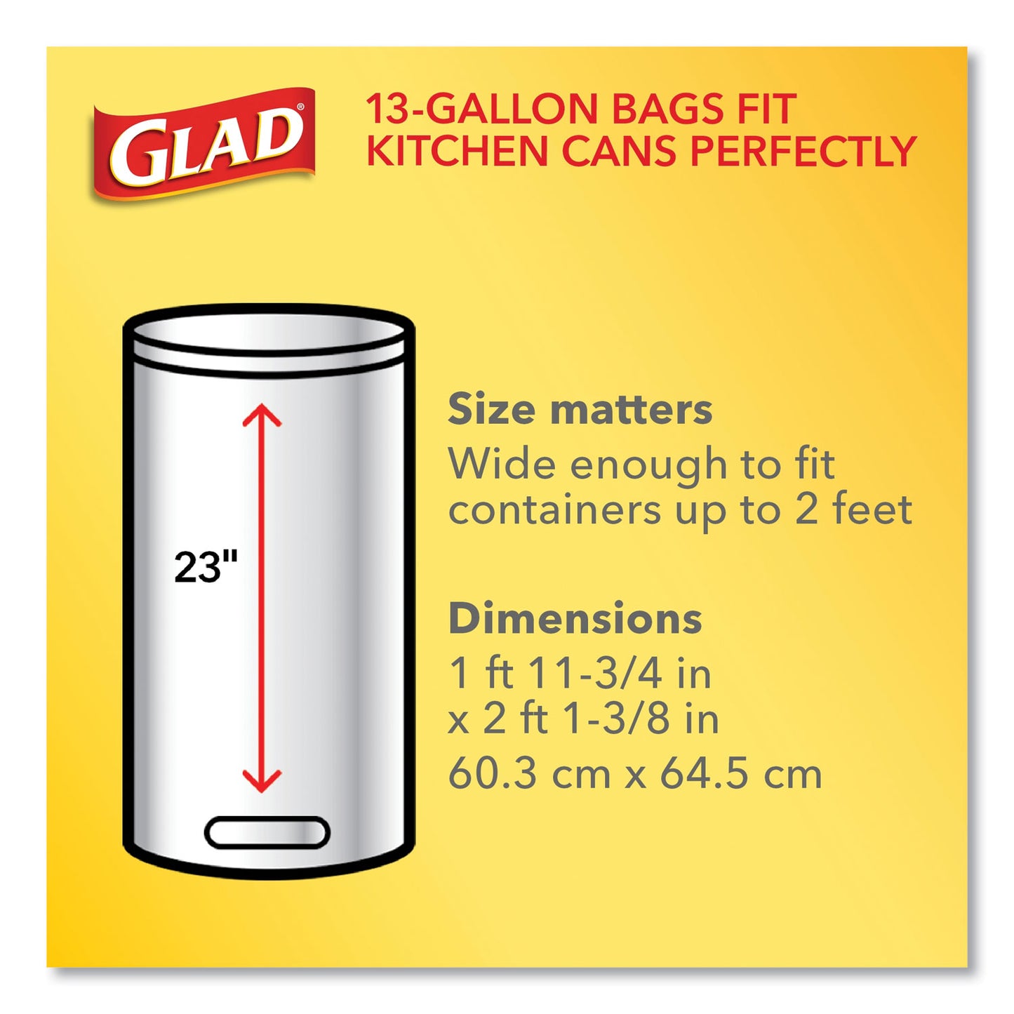 Glad® ForceFlex Kitchen Drawstring Trash Bags, 13 gal, 23.75" x 25.4", White, 120/Box (CLO79158)