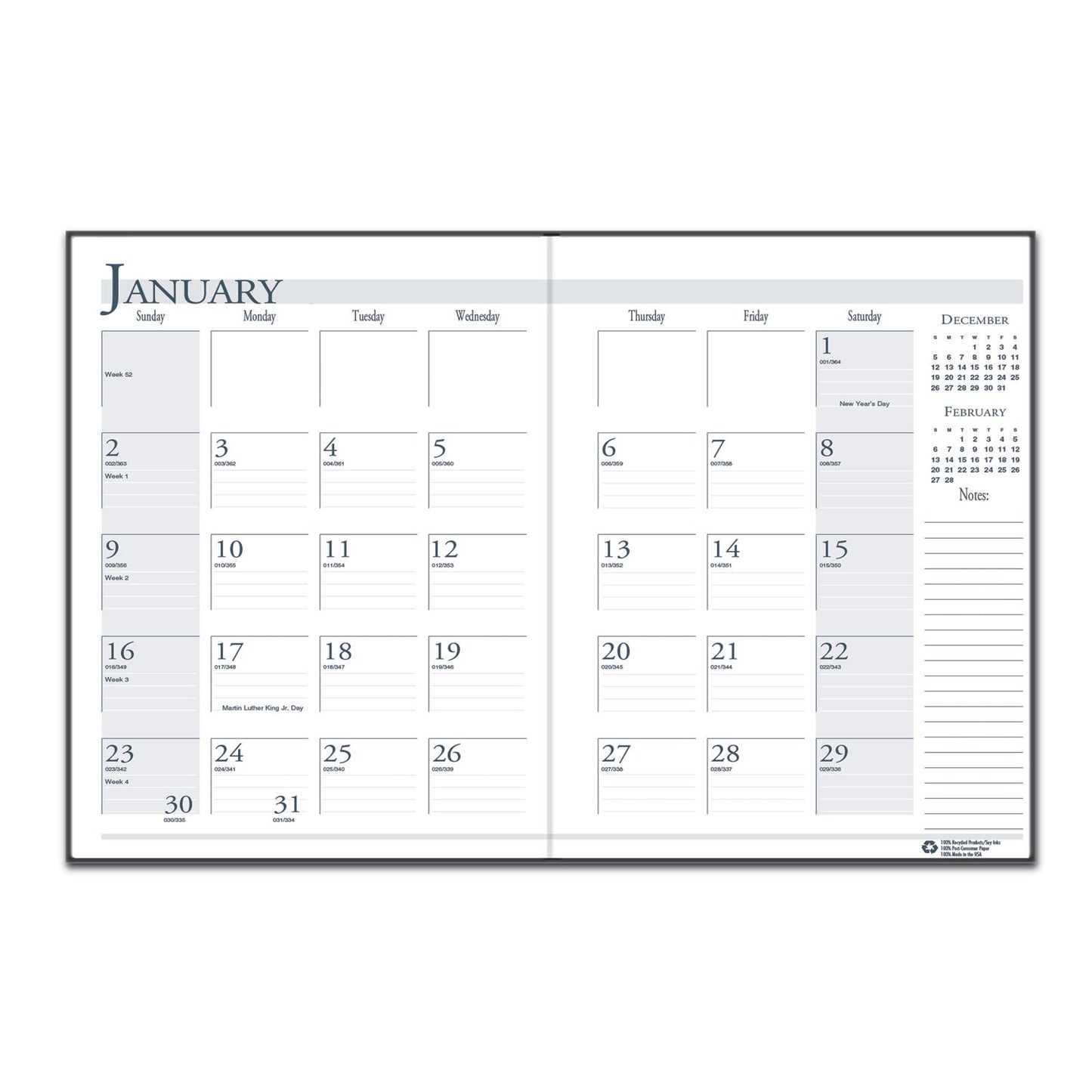 house-of-doolittle-recycled-ruled-14-month-planner-with-leatherette-cover-num-hod260602_2