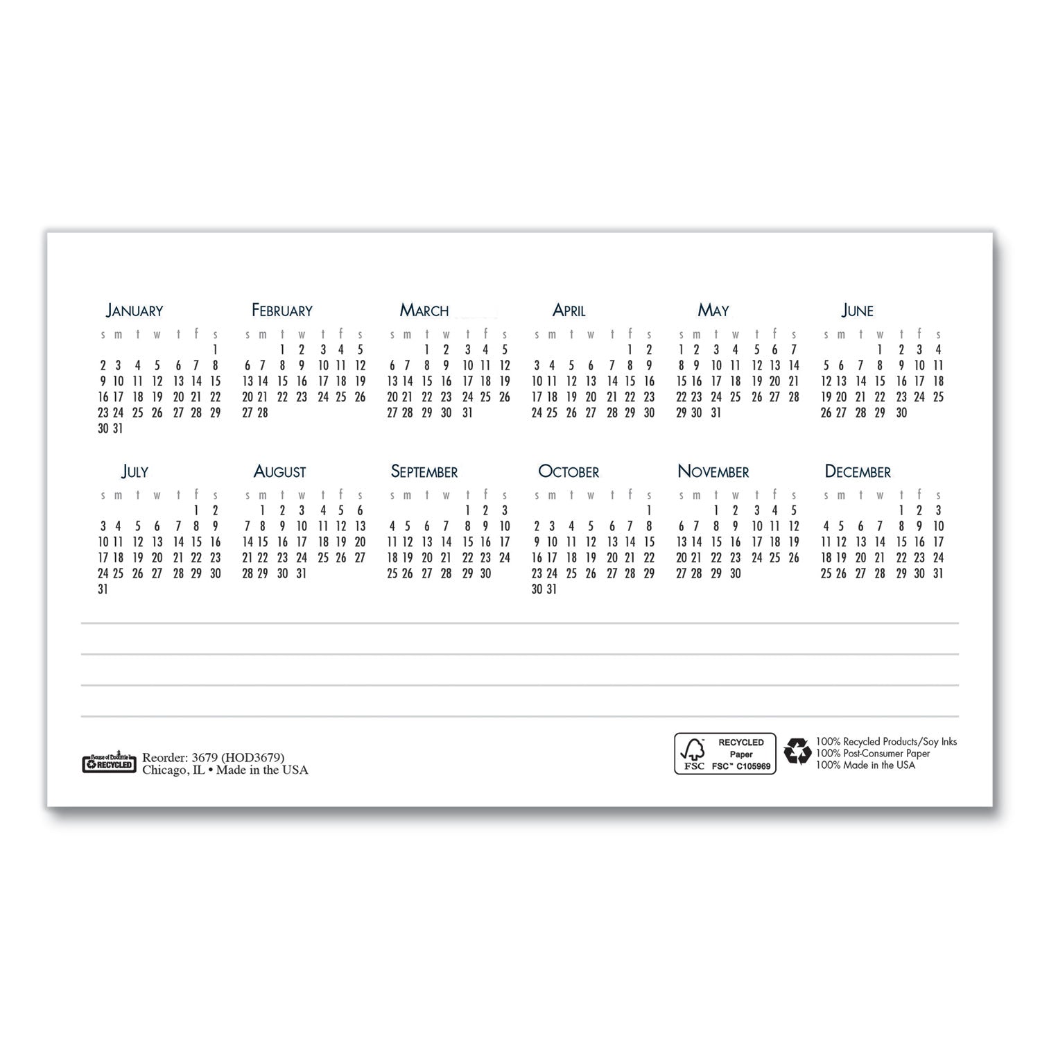 house-of-doolittle-bar-harbor-recycled-desk-tent-monthly-calendar-num-hod3679_3