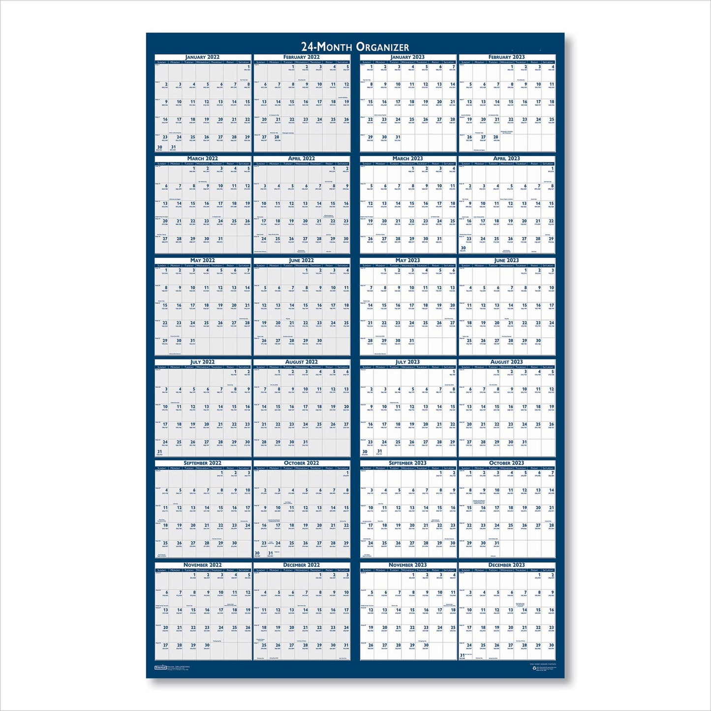house-of-doolittle-reversible-erasable-2-year-wall-calendar-num-hod3964_2