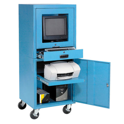 Global Industrial Mobile Computer Cabinet, Blue, Unassembled (WB706669BL)