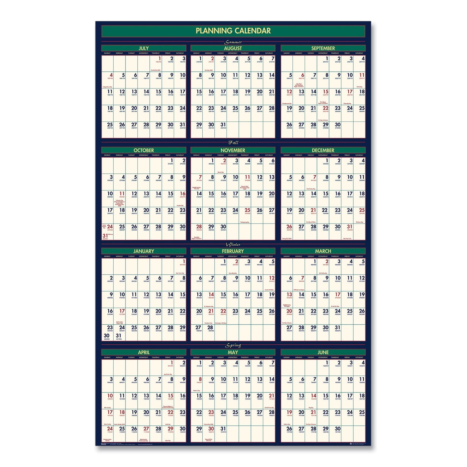 house-of-doolittle-four-season-erasable-business-academic-recycled-wall-calendar-num-hod391_3
