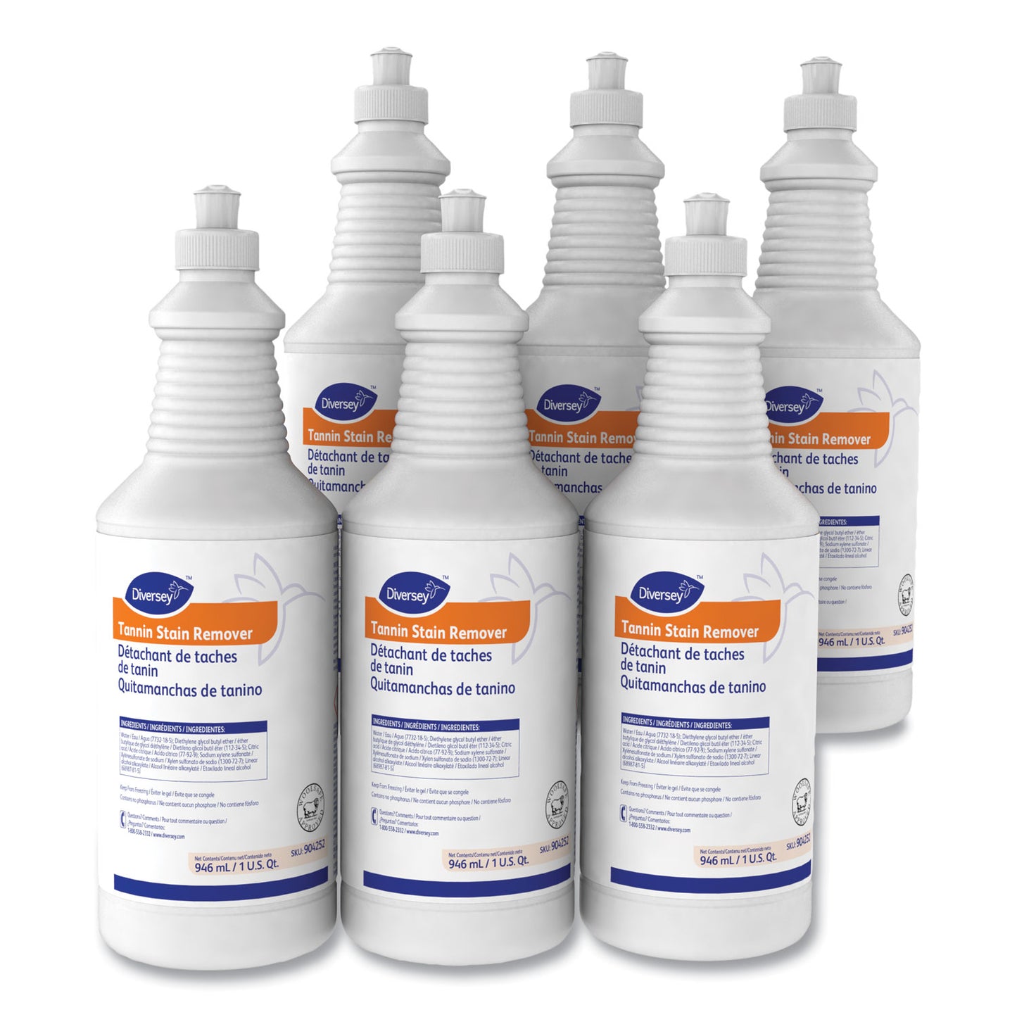 Diversey™ Tannin Stain Remover, 32 oz Bottle, Fruity, 6/CT (DVO101109759)