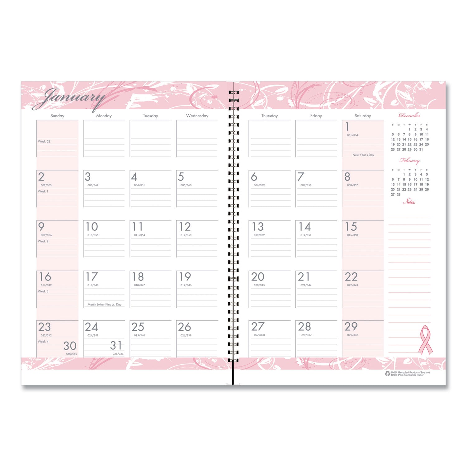 house-of-doolittle-breast-cancer-awareness-recycled-ruled-monthly-planner-journal-num-hod5226_2