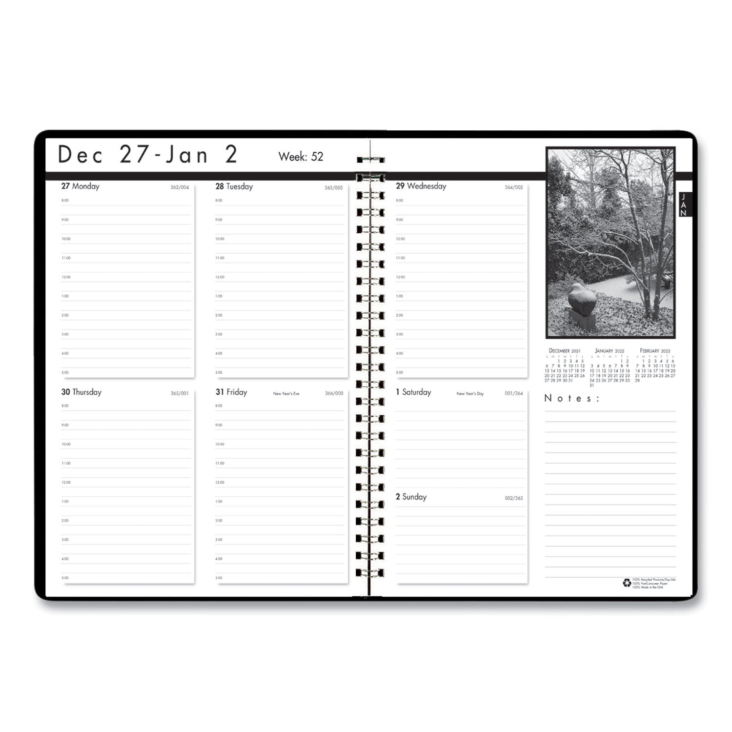 house-of-doolittle-black-on-white-photo-weekly-appointment-book-num-hod217102_3