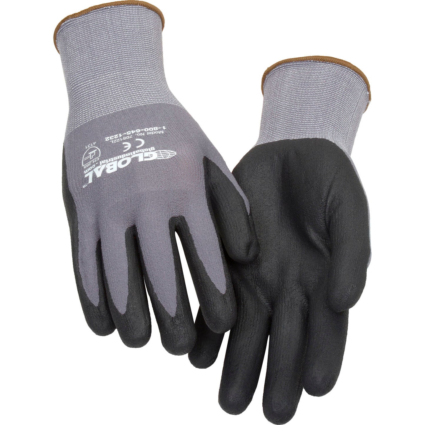 Global Industrial Micro-Foam Nitrile Coated Nylon Gloves, 15 Gauge, Large, 1 Pair (WB708122L)