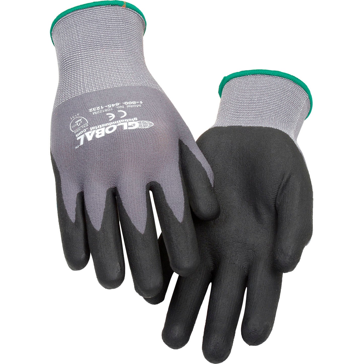 Global Industrial Micro-Foam Nitrile Coated Nylon Gloves, 15-Gauge, Medium, 1 Pair (WB708122M)