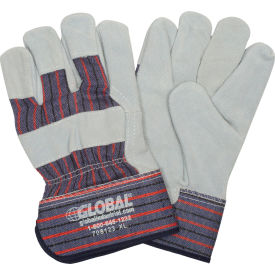 Global Industrial Leather Palm Safety Gloves with 2-1/2" Safety Cuff, X-Large, 1 Pair (WB708123XL)