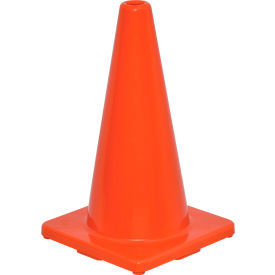 Global Industrial 18" Traffic Cone, Non-Reflective, Solid Orange Base, 2-1/2 lbs (WB708136)