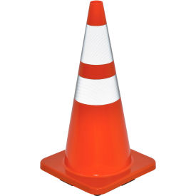 Global Industrial 28" Traffic Cone, Reflective, Solid Orange Base, 7 lbs. (WB708140)