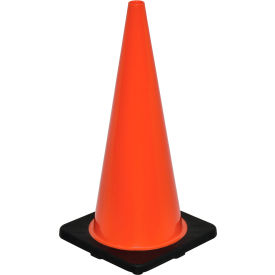 Global Industrial 28" Traffic Cone, Non-Reflective, Black Base, 7 lbs (WB708144)
