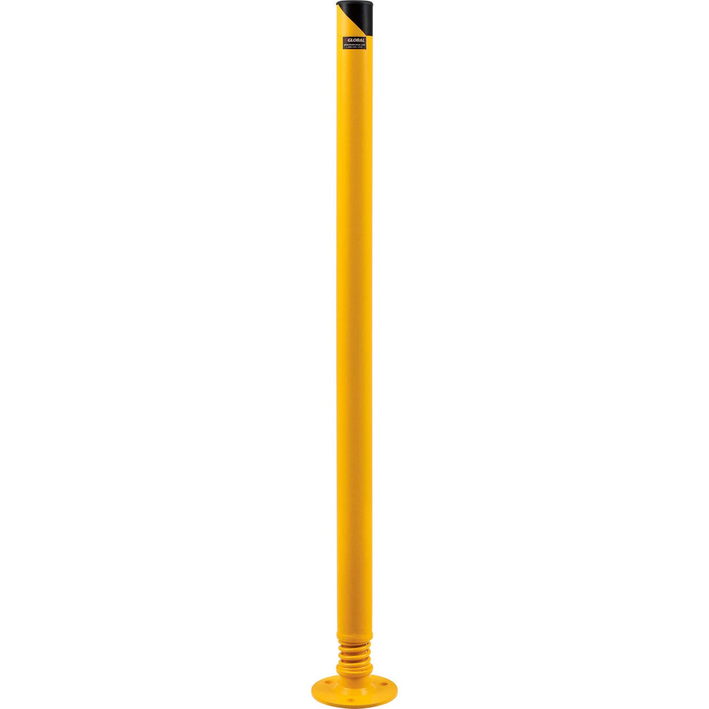 Global Industrial Spring Loaded Bollard, 42” H x 2-1/2” Diameter, Powder Coated Yellow (WB708176)