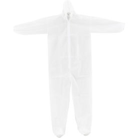 Global Industrial Disposable Polypropylene Coverall, Elastic Hood & Boots, WHT, 3XL, 25/Case (WB708187XXXL)