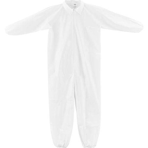Global Industrial Disposable Microporous Coverall, Elastic Wrists/Ankles, White, 2XL, 25/Case (WB708189XXL)