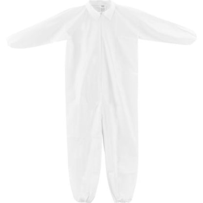 Global Industrial Disposable Microporous Coverall, Elastic Wrists/Ankles, White, 2XL, 25/Case (WB708189XXL)