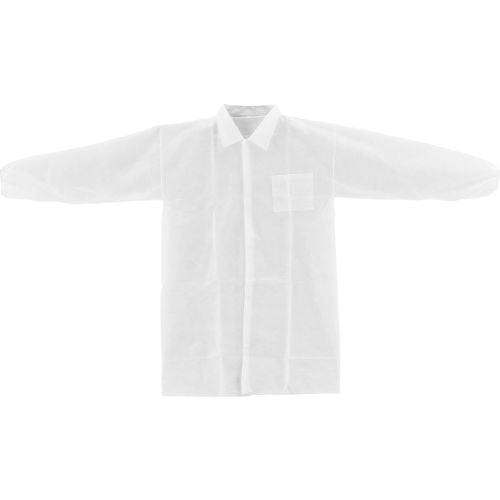 Global Industrial Disposable Polypropylene Lab Coat, Elastic Wrists, X-Large, 25/Case (WB708208XL)
