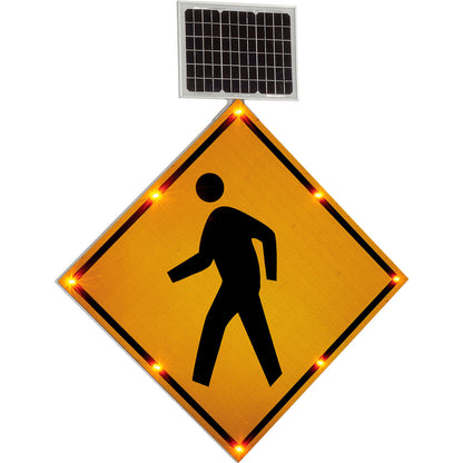 Global Industrial 30" Solar Powered Flashing LED Pedestrian Crossing Sign, Diamond (WB708313)