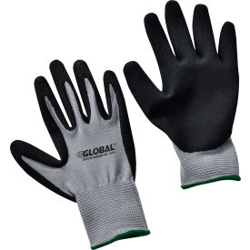 Global Industrial Ultra-Grip Foam Nitrile Coated Gloves, Gray/Black, Medium, 1 Pair (WB708345M)