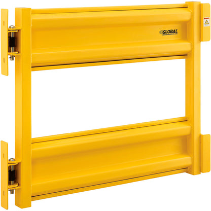 Global Industrial Self-Closing Guard Rail Safety Gate, Safety Yellow, Post Mount (WB708372)