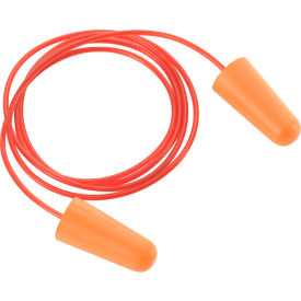 Global Industrial Bullet Earplugs, Tapered, Corded, NRR 32 dB, 100 Pairs/Box (WB708376)
