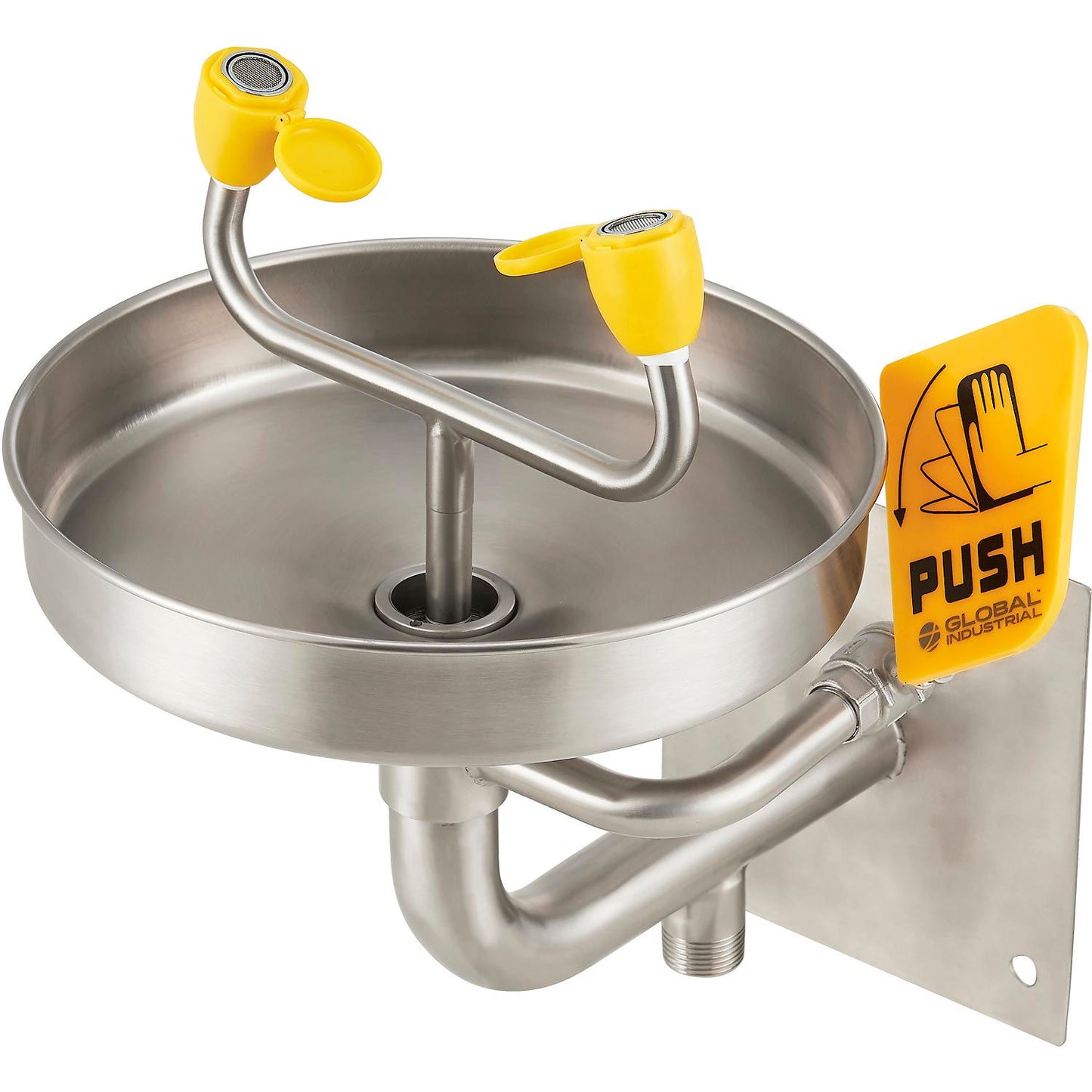 Global Industrial Emergency Eyewash Station, Wall Mount, Stainless Steel (WB708381SS)
