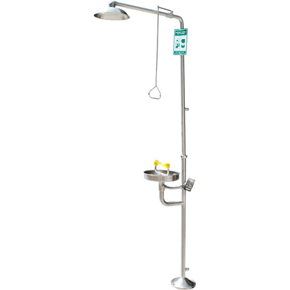 Global Industrial Emergency Combination Shower w/Eyewash Station, Stainless Steel (WB708383SS)