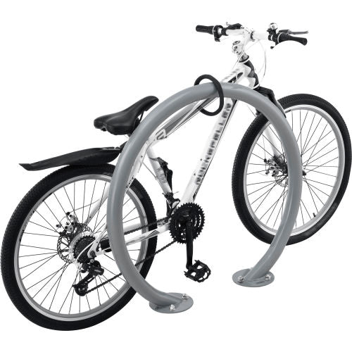 Global Industrial Circle Bike Rack, 2 Bike Capacity, Flange Mount, Gray (WB708388GY)