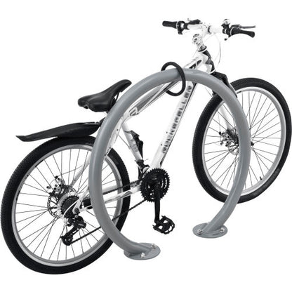Global Industrial Circle Bike Rack, 2 Bike Capacity, Flange Mount, Gray (WB708388GY)