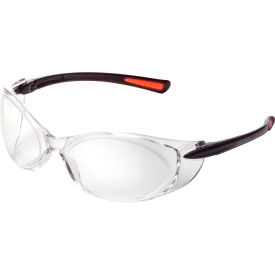 Global Industrial Frameless Safety Glasses, Side Shields, Anti-Fog, Clear Lens, Black Frame (WB708404CL)