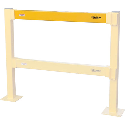 Global Industrial Steel Lift-Out Guard Rail, Light Duty, 6'L, Yellow (WB708431)