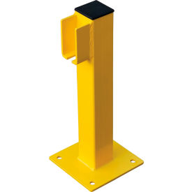 Global Industrial Steel Lift-Out Guard Rail End Post, Single-Rail, 20"H, Yellow (WB708436)