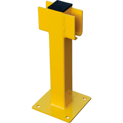 Global Industrial Steel Lift-Out Guard Rail In-Line Post, Single-Rail, 20"H, Yellow (WB708437)