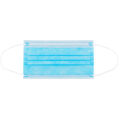 Global Industrial Disposable 3-Ply Face Mask, Adult Size, Individually Packed, 50/Box (WB708527)