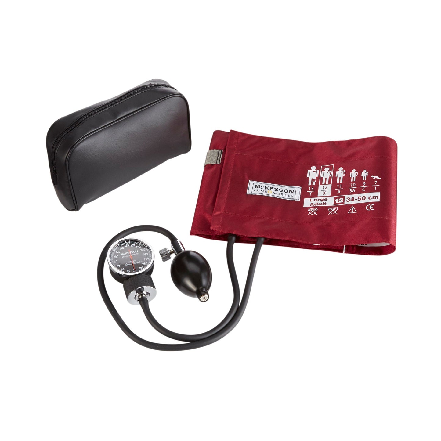 McKesson LUMEON™ Aneroid Sphygmomanometer Unit Large Adult Cuff Nylon Cuff 34 - 50 cm Pocket Aneroid (803187_CS)