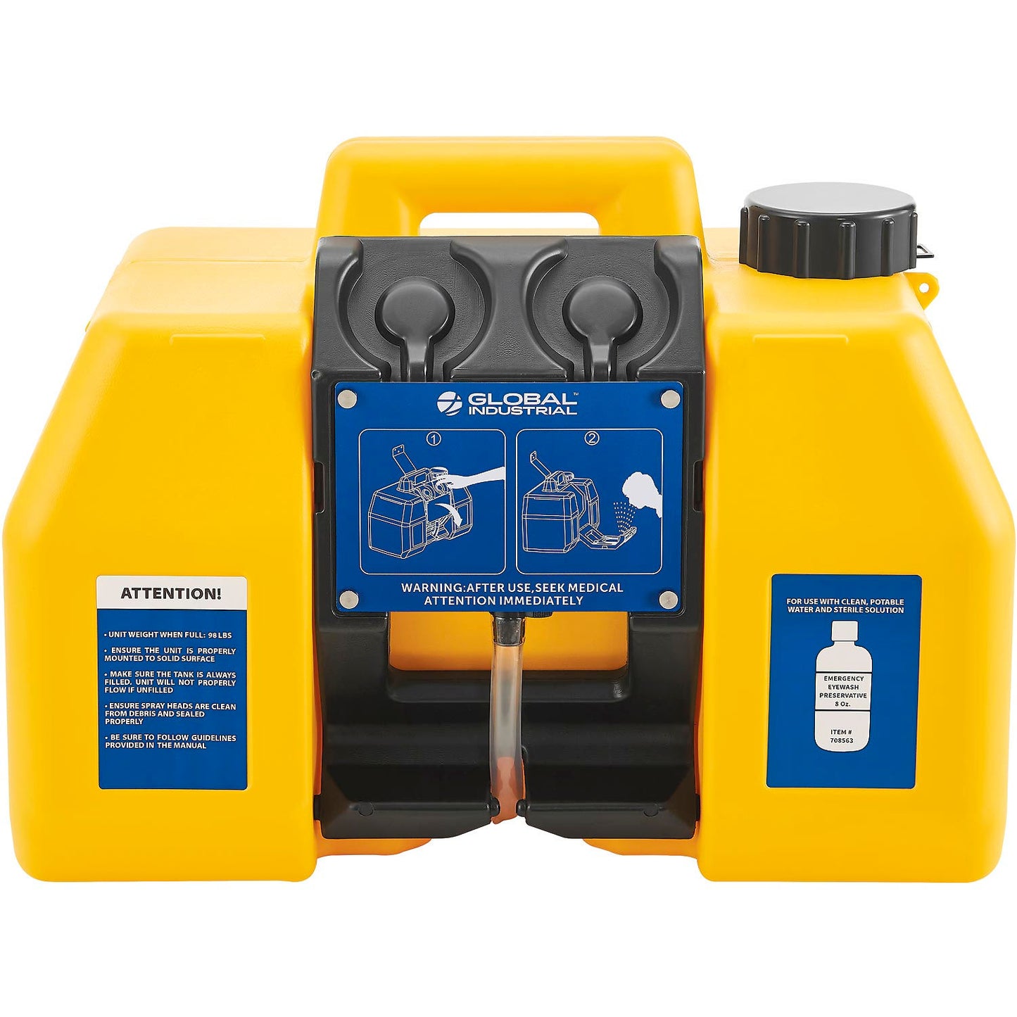 Global Industrial Gravity Fed Portable Eyewash Station, 9 Gallon (WB708606)