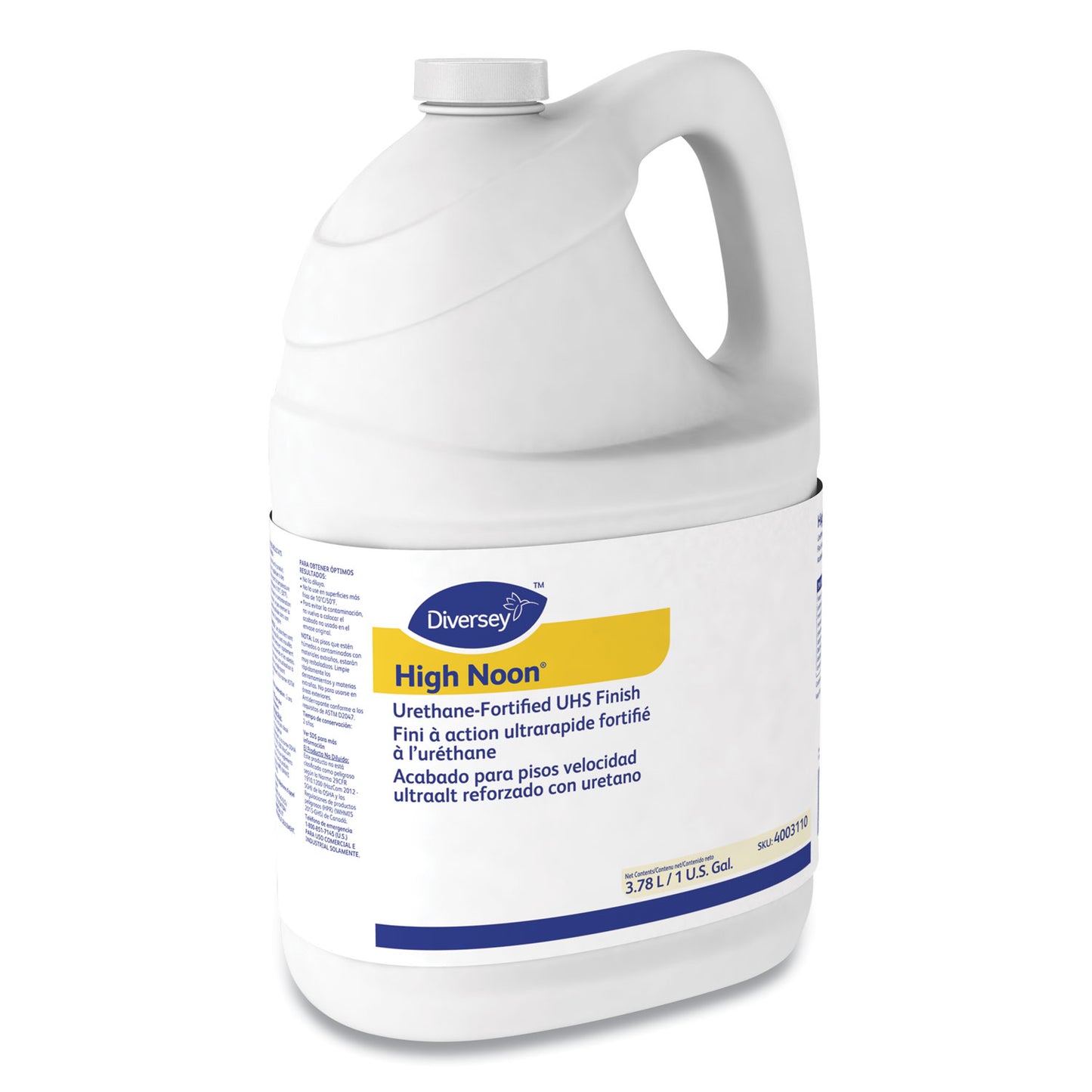 Diversey™ High Noon Urethane-Fortified UHS Floor Finish, Liquid, 1 gal Bottle, 4/Carton (DVS4003110)