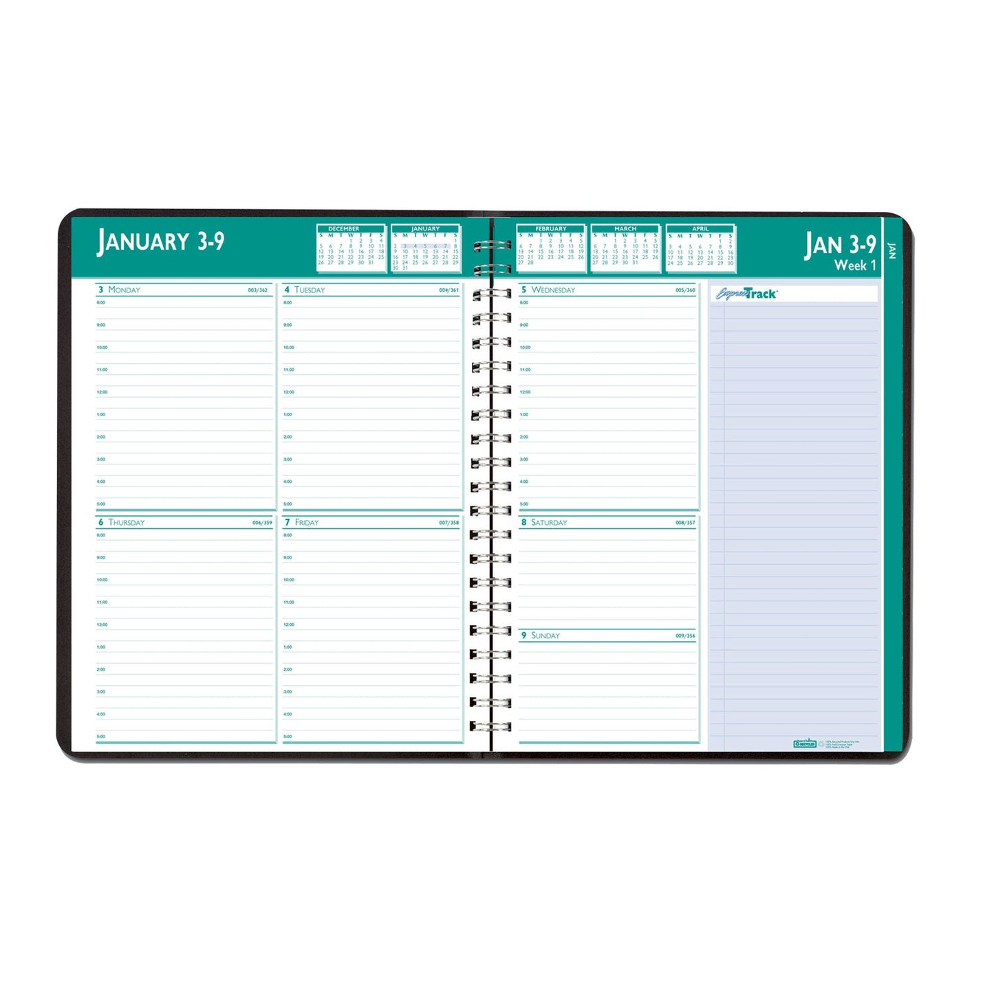 house-of-doolittle-express-track-recycled-weekly-appointment-book-monthly-planner-num-hod29602_3