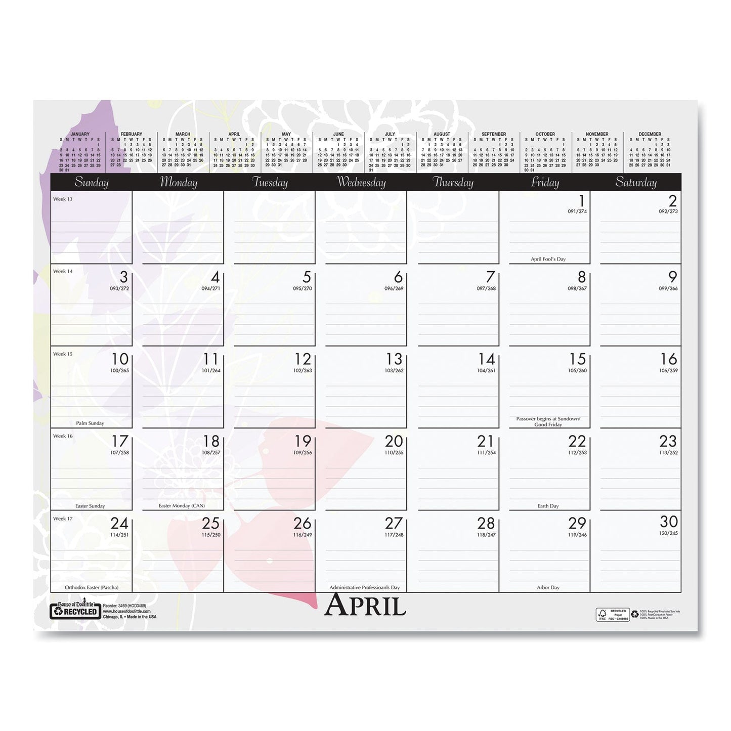 house-of-doolittle-recycled-wild-flower-wall-calendar-num-hod3469_5