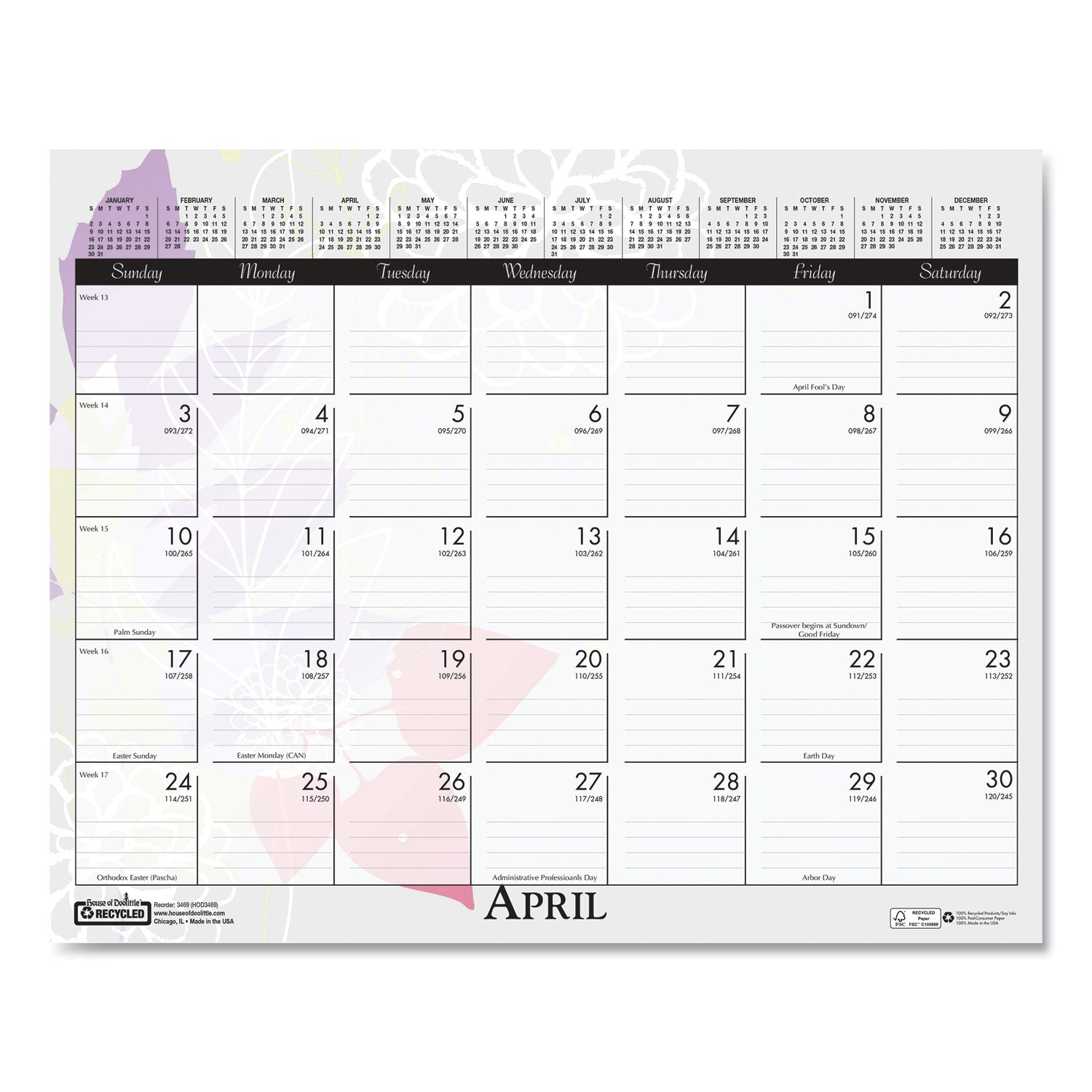 house-of-doolittle-recycled-wild-flower-wall-calendar-num-hod3469_5