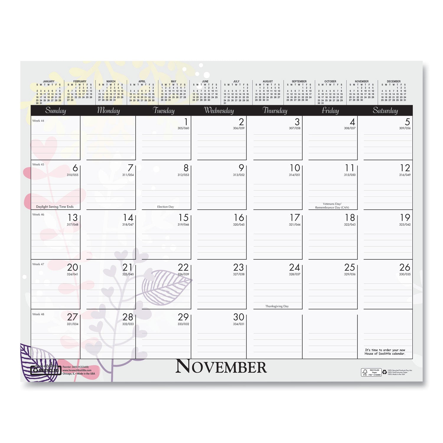 house-of-doolittle-recycled-wild-flower-wall-calendar-num-hod3469_3