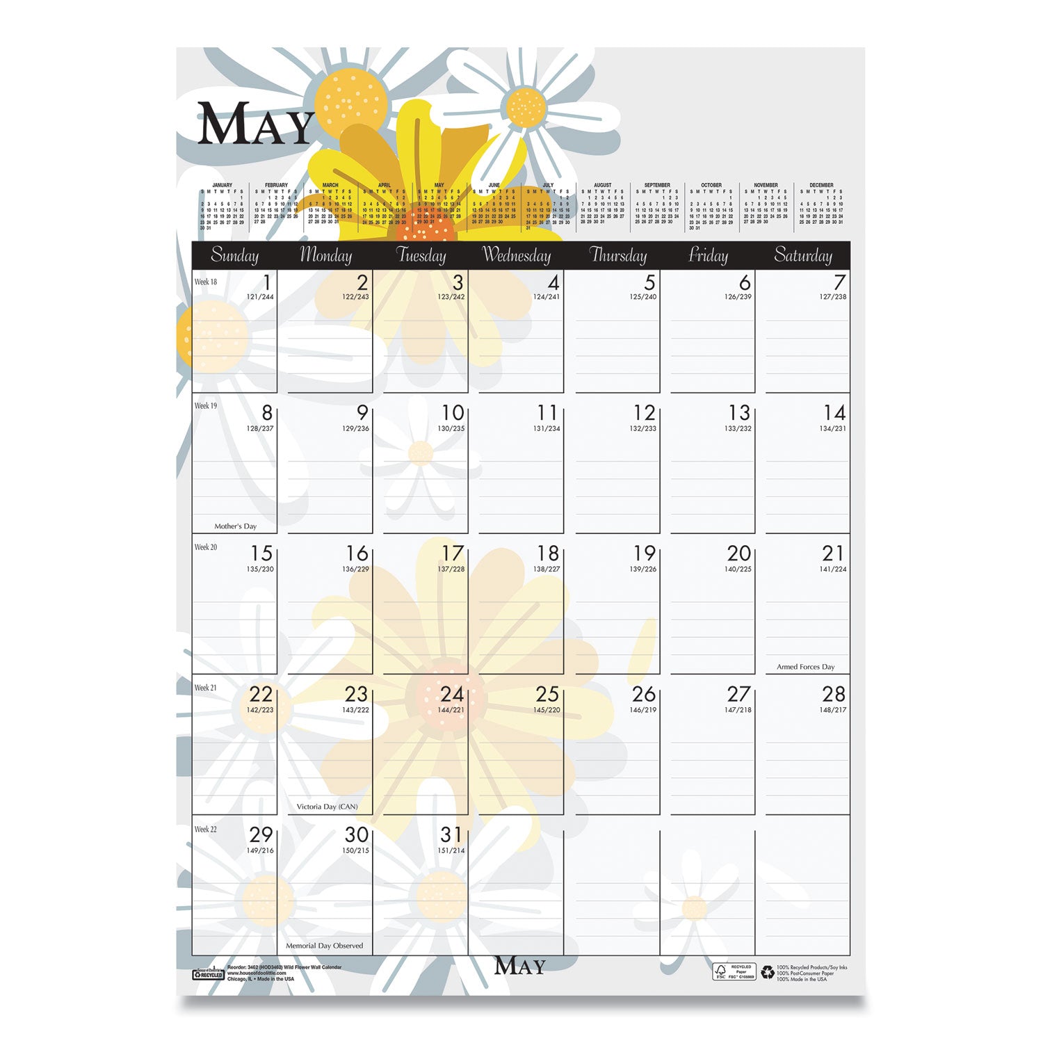 house-of-doolittle-recycled-wild-flower-wall-calendar-num-hod3462_6