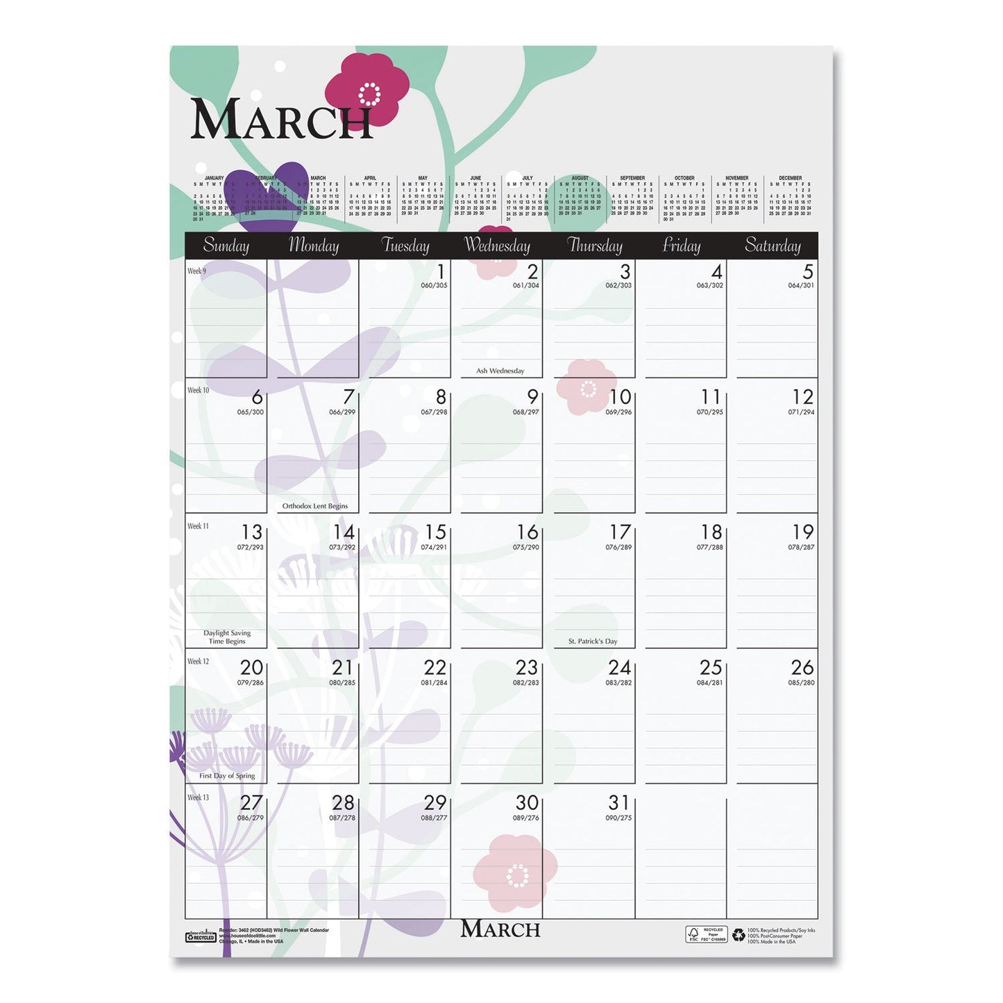 house-of-doolittle-recycled-wild-flower-wall-calendar-num-hod3462_4
