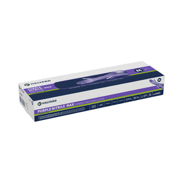 Purple Nitrile Max™ Exam Glove Medium NonSterile Nitrile Extended Cuff Length Fully Textured Purple Not Rated (1051223_CS)