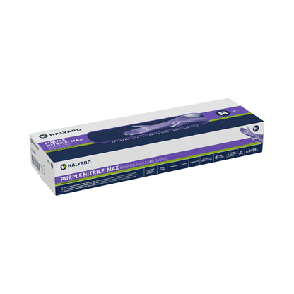 Purple Nitrile Max™ Exam Glove Medium NonSterile Nitrile Extended Cuff Length Fully Textured Purple Not Rated (1051223_CS)