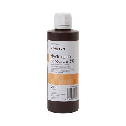 McKesson Brand Antiseptic Hydrogen Peroxide Topical Liquid 4 oz. Bottle (141564_CS)