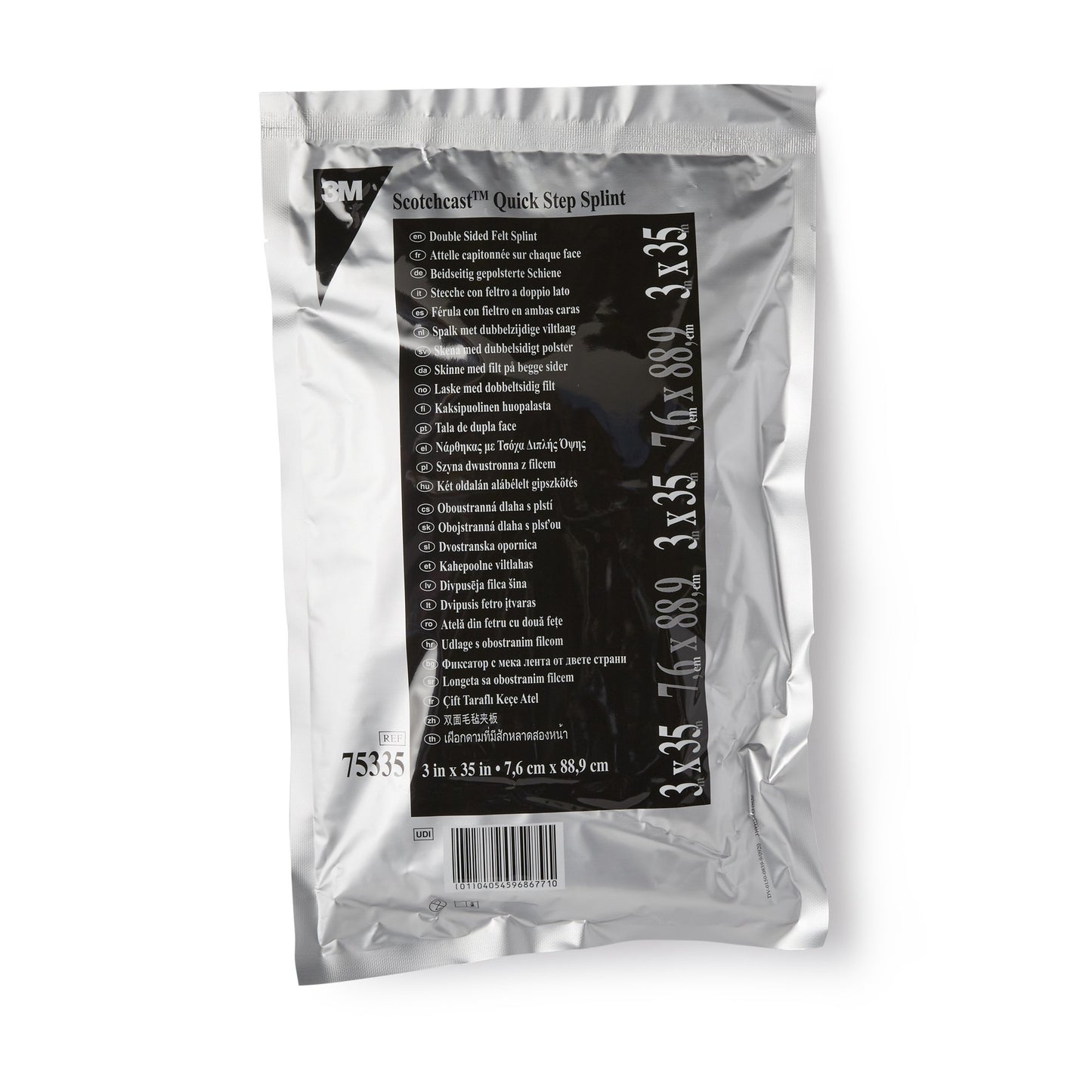 3M™ Scotchcast™ Quick Step Double Sided Felt Padded Precut Splint 3 X 35 Inch Felt / Fiberglass White (1193019_CS)